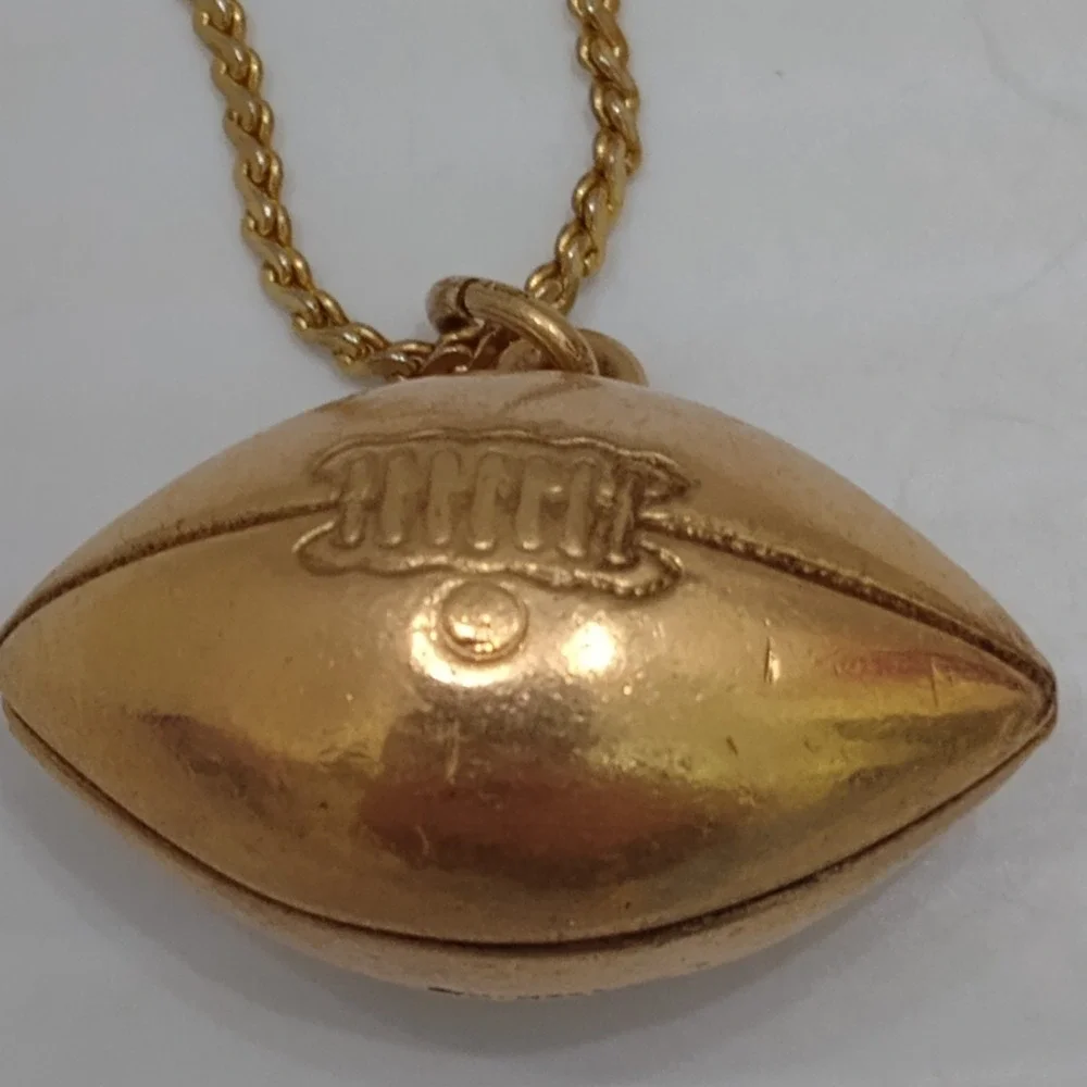 Vintage‎ Football Pendant Necklace JMF 1/20 Gold Filled